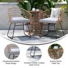 Flash Furniture 3PC Natural Rattan Rope Bistro Set with Side Table TW-VN01516-NAT-LGY-GG